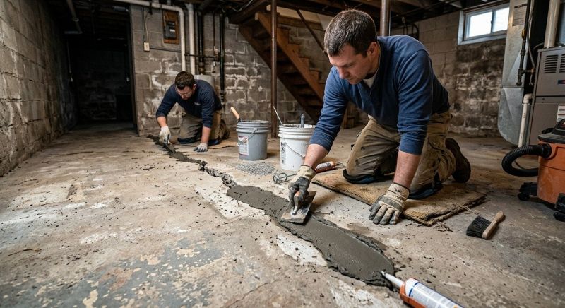 Cracked Basement Floor Repair in Pinellas County, FL